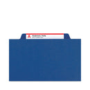 Smead Six-Section Pressboard Top Tab Classification Folders with SafeSHIELD Fasteners, 2 Dividers, Legal Size, Dark Blue, 10/Box