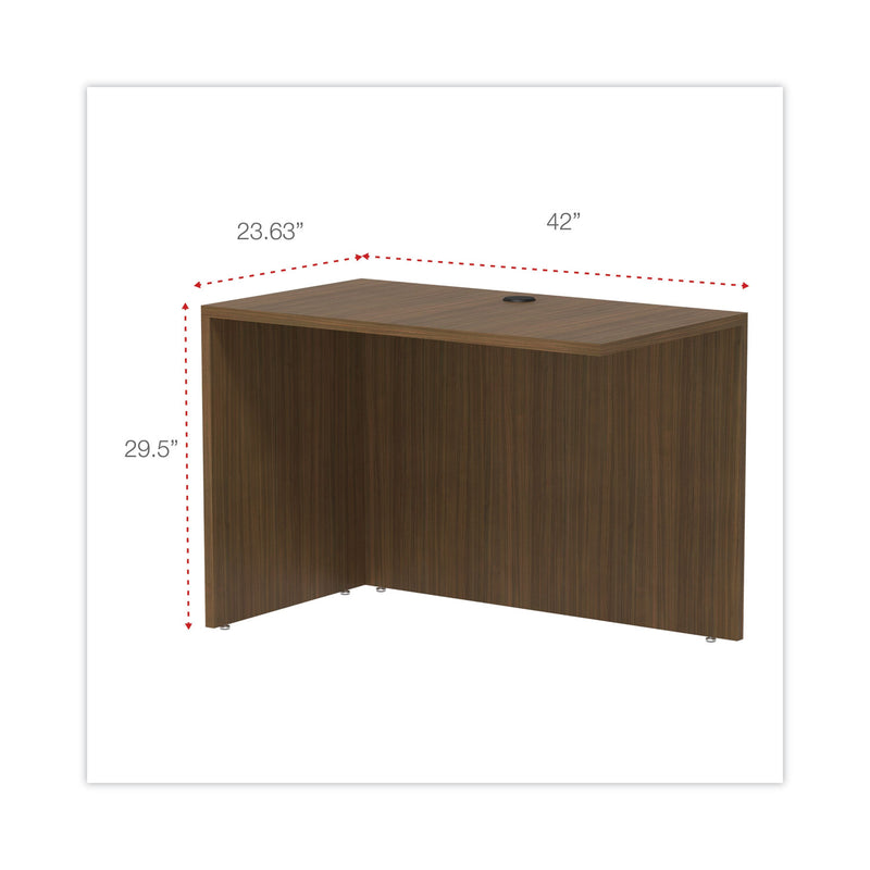Alera Valencia Series Reversible Return/Bridge Shell, 42w x 23.63d x 29.5h, Modern Walnut
