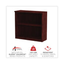 Alera Valencia Series Bookcase, Two-Shelf, 31.75w x 14d x 29.5h, Mahogany