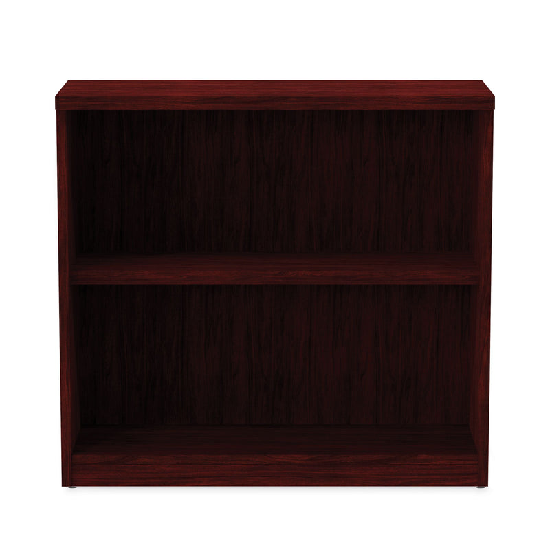 Alera Valencia Series Bookcase, Two-Shelf, 31.75w x 14d x 29.5h, Mahogany