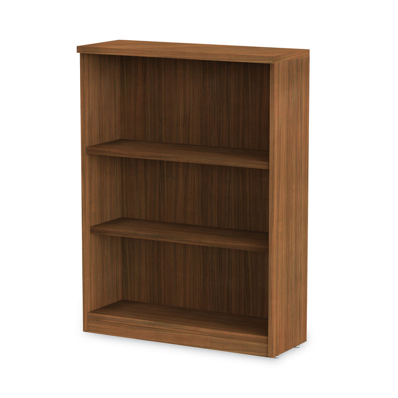 Alera Valencia Series Bookcase, Three-Shelf, 31.75w x 14d x 39.38h, Modern Walnut