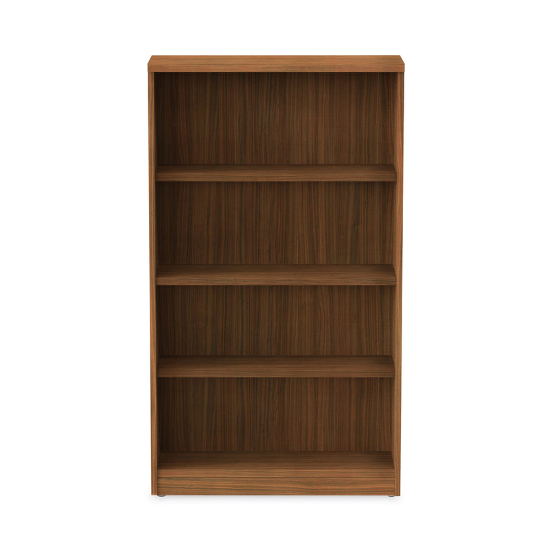 Alera Valencia Series Bookcase, Four-Shelf, 31.75w x 14d x 54.88h, Modern Walnut