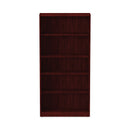 Alera Valencia Series Bookcase, Five-Shelf, 31.75w x 14d x 64.75h, Mahogany