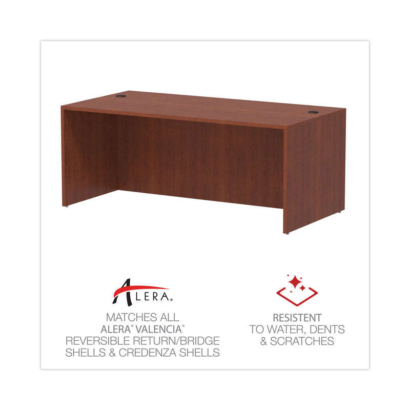 Alera Valencia Series Straight Front Desk Shell, 71" x 35.5" x 29.63", Medium Cherry