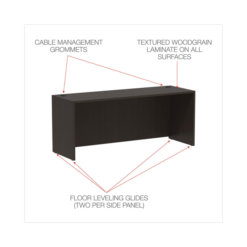 Alera Valencia Series Credenza Shell, 70.88w x 23.63d x 29.5h, Espresso
