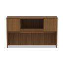 Alera Valencia Series Hutch with Doors, 4 Compartments, 58.88w x 15d x 35.38h, Modern Walnut