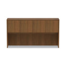 Alera Valencia Series Hutch with Doors, 4 Compartments, 64.75w x 15d x 35.38h, Modern Walnut