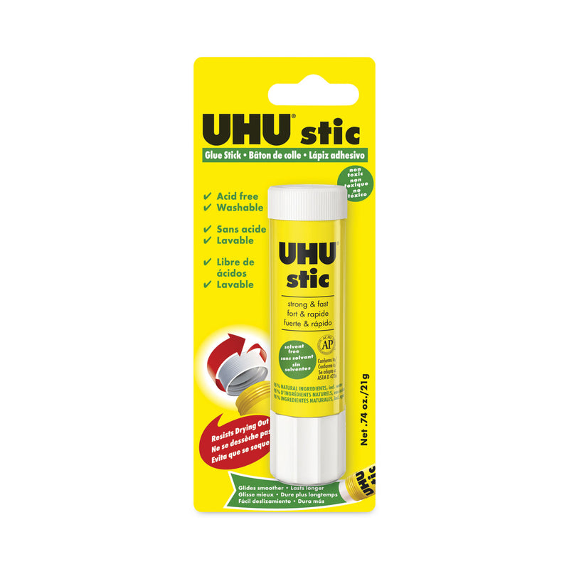 UHU Stic Permanent Glue Stick, 0.74 oz, Dries Clear