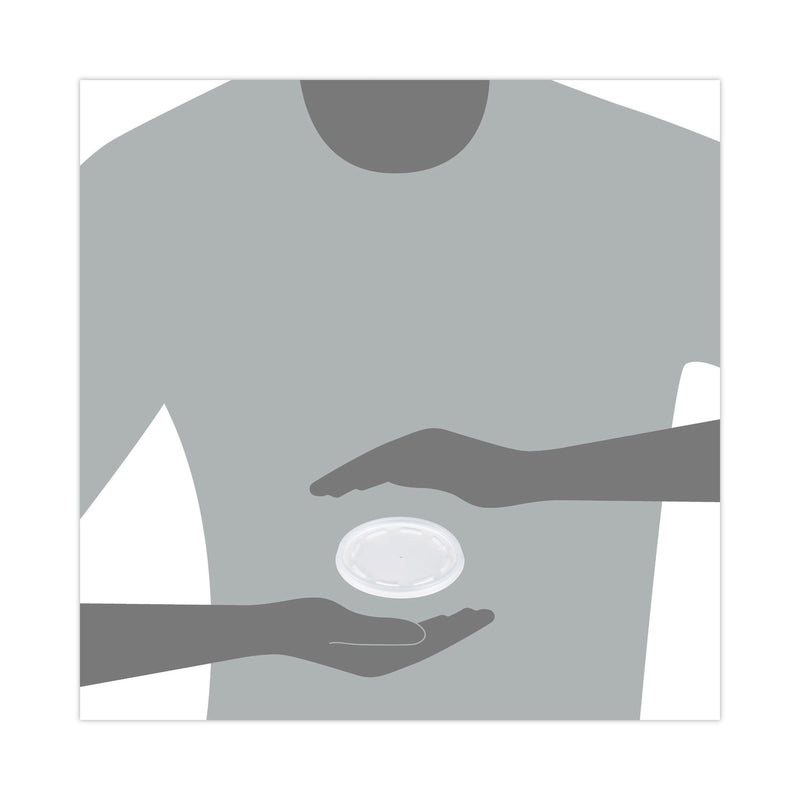 Dart Plastic Lids, Fits 12 oz to 24 oz Foam Cups, Vented, Translucent, 100/Pack, 10 Packs/Carton