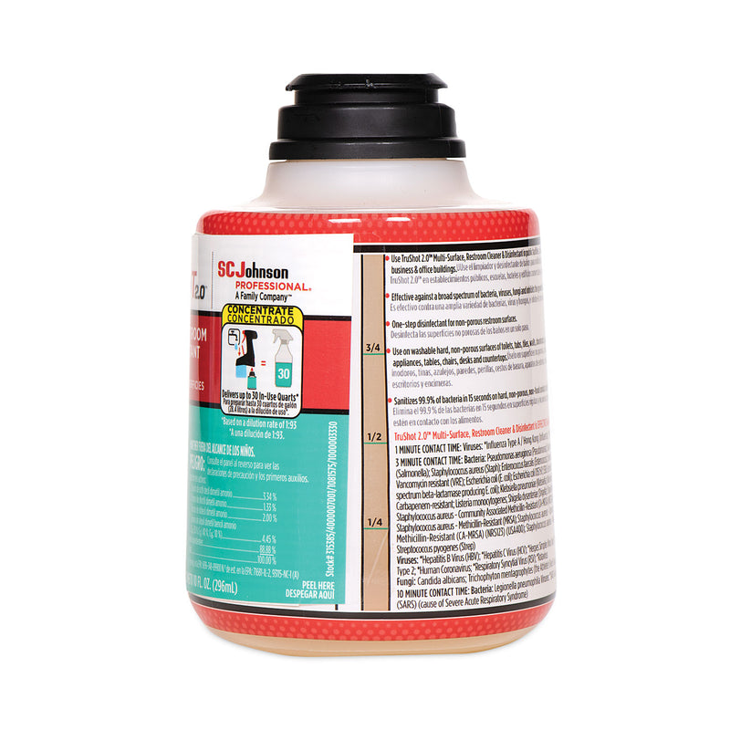 SC Johnson Professional TruShot 2.0 Disinfectant Multisurface Cleaner, Clean Fresh Scent,10 oz Cartridge, 4/Carton