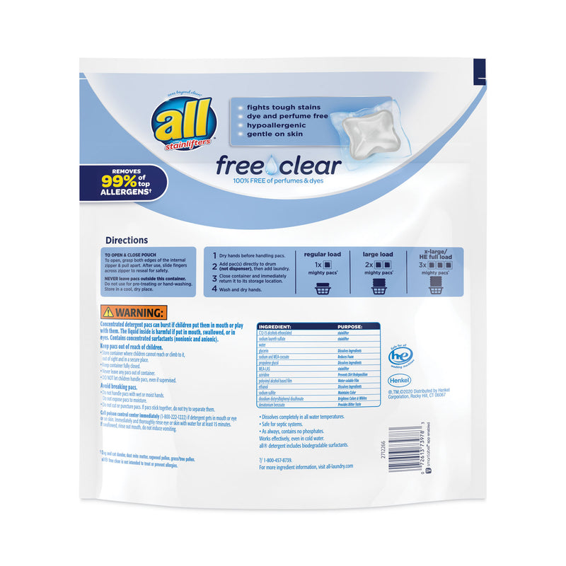 All Mighty Pacs Free and Clear Super Concentrated Laundry Detergent, 39/Pack
