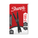 Sharpie S-Gel Premium Metal Barrel Gel Pen, Retractable, Medium 0.7 mm, Black Ink, Black Barrel, Dozen