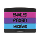 Trodat Interlocking Stack Stamp, EMAILED, FAXED, RECEIVED, 1.81" x 0.63", Assorted Fluorescent Ink