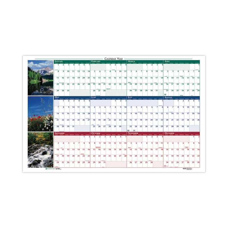 House of Doolittle Earthscapes Recycled Reversible/Erasable Yearly Wall Calendar, Nature Photos, 18 x 24, White Sheets, 12-Month (Jan-Dec): 2023