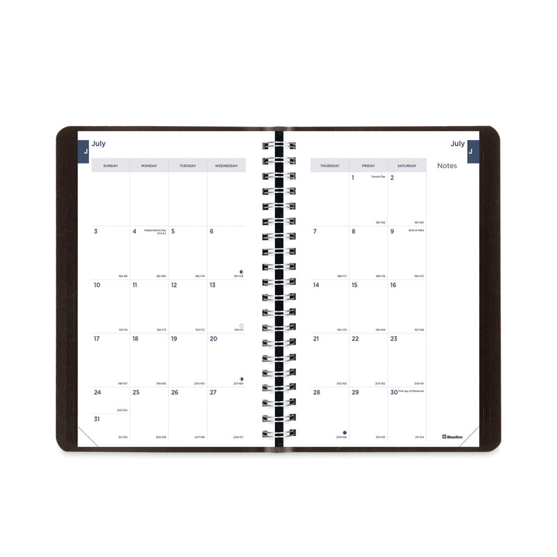 Blueline Academic Weekly/Monthly Planner, 8 x 5, Black Cover, 13-Month (Jul to Aug): 2022 to 2023