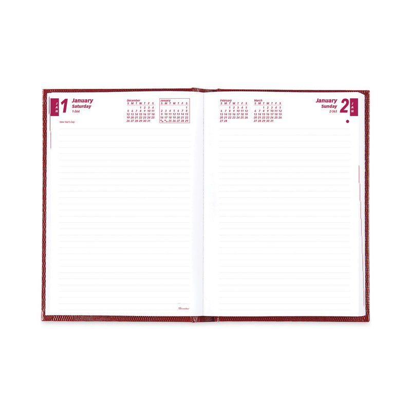 Brownline Daily/Monthly Planner, 8.25 x 5.75, Red Cover, 12-Month (Jan to Dec): 2023