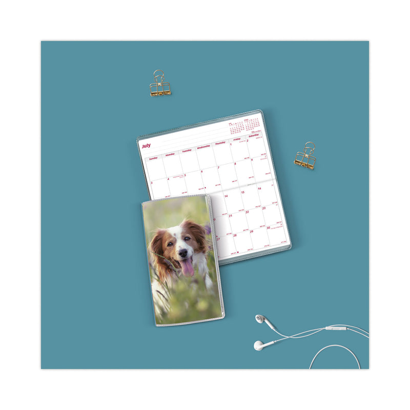 Brownline Monthly Pocket Planners, Dog Artwork, 6.5 x 3.5, Multicolor Cover, 18-Month (Jul to Dec): 2022 to 2023