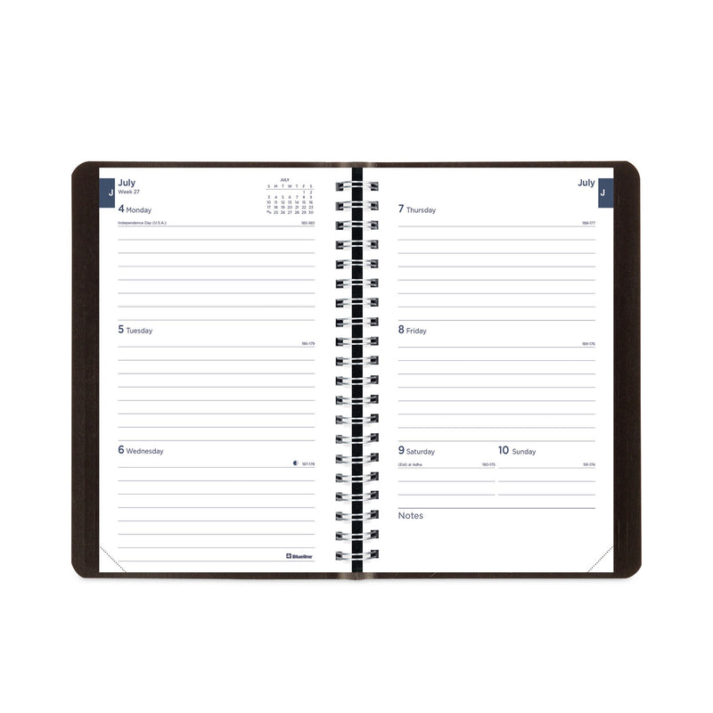 Blueline Academic Weekly/Monthly Planner, 8 x 5, Black Cover, 13-Month (Jul to Aug): 2022 to 2023