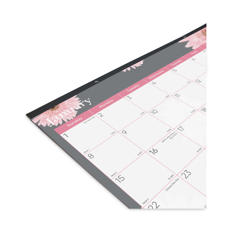 Brownline Monthly Desk Pad Calendar, 22 x 17, Pink/White Sheets, Clear Binding, Clear Corners, 12-Month (Jan to Dec): 2023