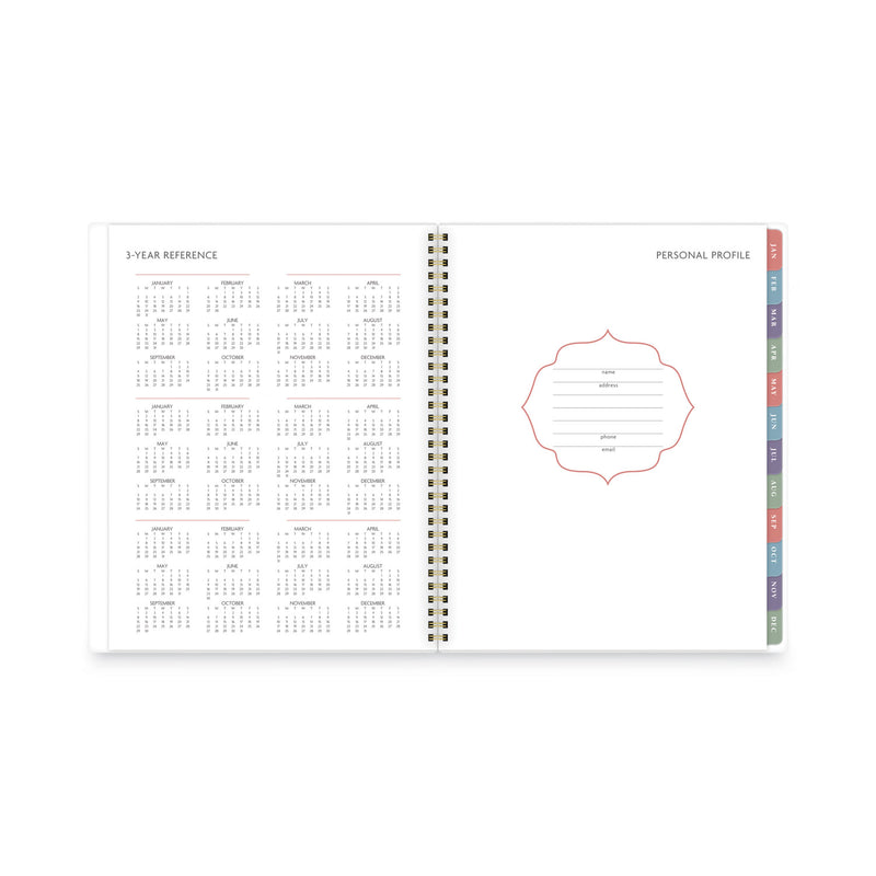 AT-A-GLANCE Badge Hand Drawn Geo Weekly/Monthly Planner, Badge Geo Artwork, 11x8.5, Blue/White Cover, 13-Month(Jan to Jan): 2023 to 2024