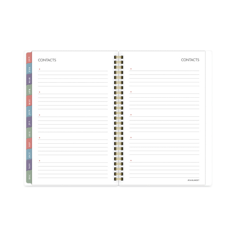 AT-A-GLANCE Badge Floral Weekly/Monthly Planner, Badge Floral Artwork, 8.5x5.5, Blue/Green/Pink Cover, 13-Month(Jan to Jan): 2023 to 2024