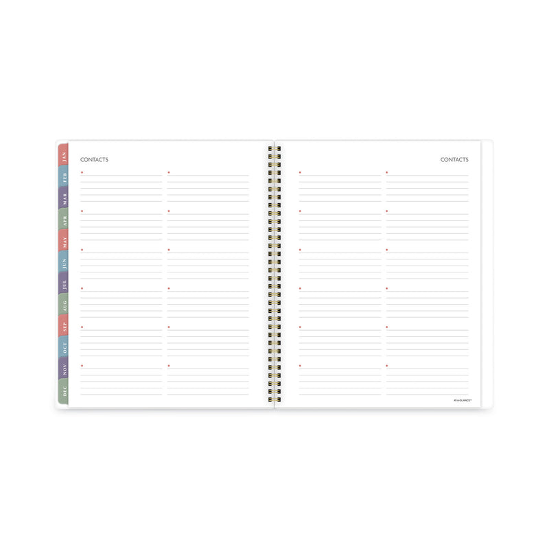 AT-A-GLANCE Badge Floral Weekly/Monthly Planner, Badge Floral Artwork, 11x8.5, Blue/Green/Pink Cover, 13-Month(Jan to Jan): 2023 to 2024