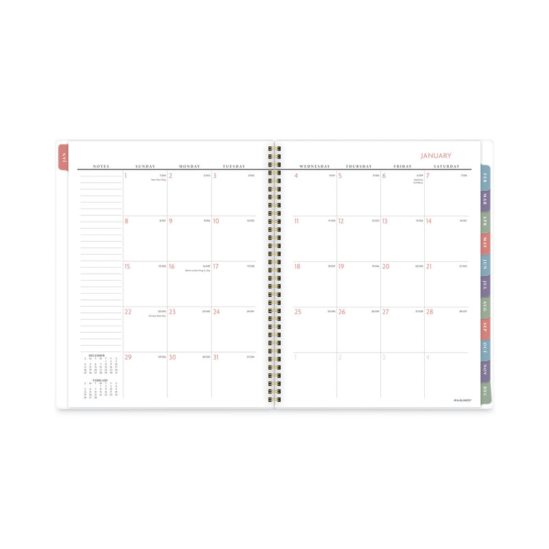 AT-A-GLANCE Badge Floral Weekly/Monthly Planner, Badge Floral Artwork, 11x8.5, Blue/Green/Pink Cover, 13-Month(Jan to Jan): 2023 to 2024