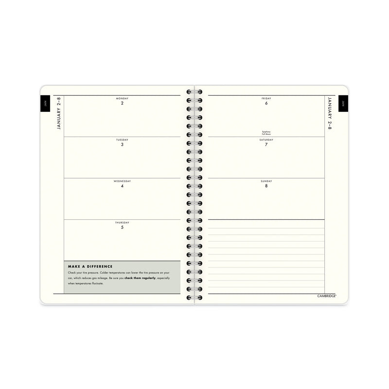 Cambridge GreenPath Weekly/Monthly Planner, GreenPath Artwork, 8.5 x 5.5, White/Green Cover, 12 Month (Jan to Jan): 2023
