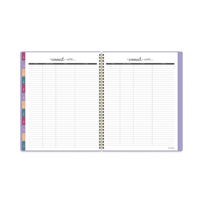 AT-A-GLANCE Harmony Weekly/Monthly Poly Planner, 11 x 8.5, Lilac Cover, 13-Month (Jan to Jan): 2023 to 2024
