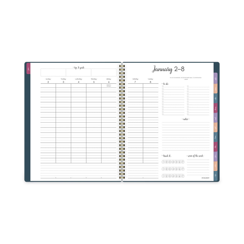 AT-A-GLANCE Harmony Weekly/Monthly Poly Planner, 11 x 8.5, Teal Cover, 13-Month (Jan to Jan): 2023 to 2024