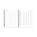 AT-A-GLANCE Badge Hand Drawn Geo Weekly/Monthly Planner, Badge Geo Artwork, 11x8.5, Blue/White Cover, 13-Month(Jan to Jan): 2023 to 2024