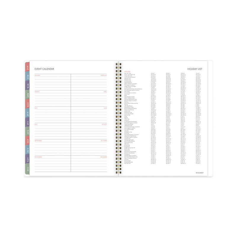 AT-A-GLANCE Badge Hand Drawn Geo Weekly/Monthly Planner, Badge Geo Artwork, 11x8.5, Blue/White Cover, 13-Month(Jan to Jan): 2023 to 2024