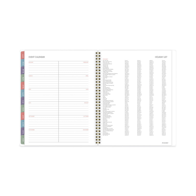 AT-A-GLANCE Badge Floral Weekly/Monthly Planner, Badge Floral Artwork, 11x8.5, Blue/Green/Pink Cover, 13-Month(Jan to Jan): 2023 to 2024