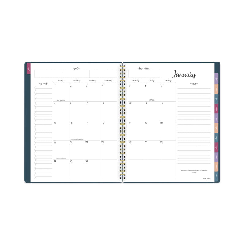 AT-A-GLANCE Harmony Weekly/Monthly Poly Planner, 11 x 8.5, Teal Cover, 13-Month (Jan to Jan): 2023 to 2024