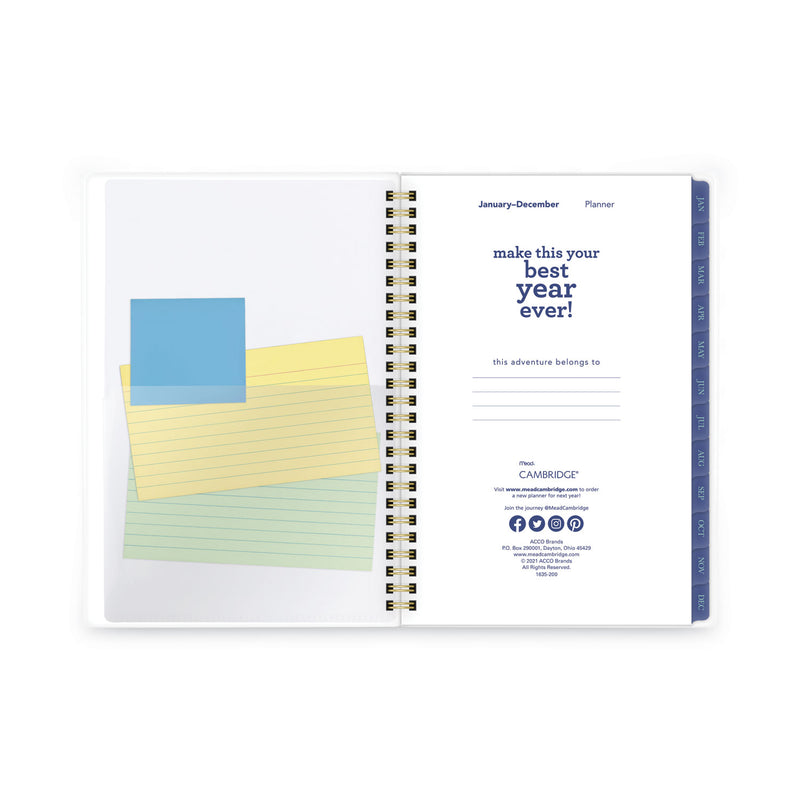 Cambridge Precious Weekly/Monthly Planner, Precious Floral Artwork, 8.5 x 5.5, Blue/Green/Pink Cover, 12-Month (Jan to Dec): 2023