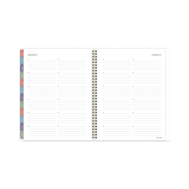 AT-A-GLANCE Badge Hand Drawn Geo Weekly/Monthly Planner, Badge Geo Artwork, 11x8.5, Blue/White Cover, 13-Month(Jan to Jan): 2023 to 2024