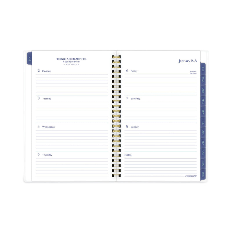 Cambridge Precious Weekly/Monthly Planner, Precious Floral Artwork, 8.5 x 5.5, Blue/Green/Pink Cover, 12-Month (Jan to Dec): 2023