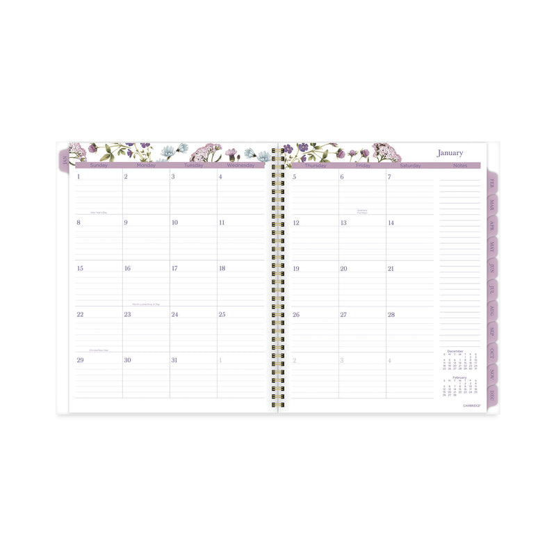 Cambridge Summer Garden Weekly/Monthly Planner, Summer Garden Artwork, 11.8.5 x 5, Blue/Green/Purple Cover, 12-Month (Jan to Dec): 2024