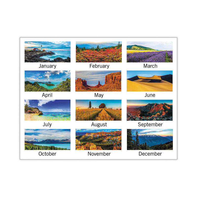 AT-A-GLANCE Landscape Panoramic Desk Pad, Landscapes Photography, 22 x 17, White Sheets, Clear Corners, 12-Month (Jan-Dec): 2023