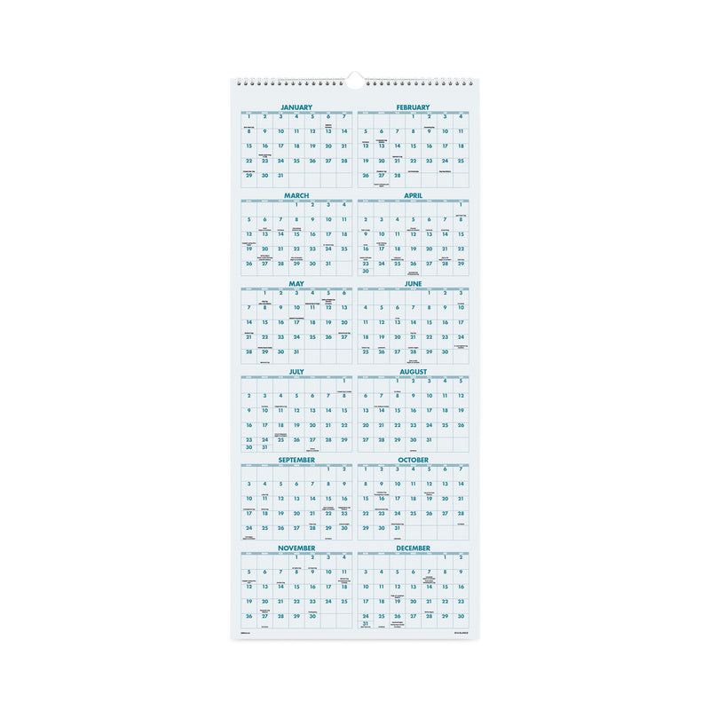 AT-A-GLANCE Scenic Three-Month Wall Calendar, Scenic Landscape Photography, 12 x 27, White Sheets, 14-Month (Dec to Jan): 2022 to 2024