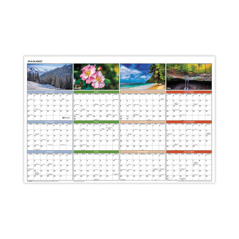 AT-A-GLANCE Vertical/Horizontal Erasable Wall Planner, Seasons in Bloom Photos, 24 x 36, White/Multicolor Sheets, 12-Month(Jan-Dec): 2023
