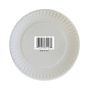 AJM Packaging Corporation Coated Paper Plates, 9" dia, White, 100/Pack, 12 Packs/Carton