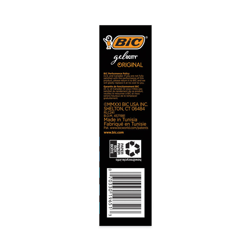 BIC Gel-ocity Gel Pen Value Pack, Retractable, Medium 0.7 mm, Black Ink, Black Barrel, 24/Pack