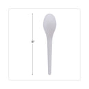 Eco-Products Plantware Compostable Cutlery, Spoon, 6", Pearl White, 50/Pack, 20 Pack/Carton