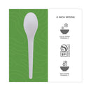Eco-Products Plantware Compostable Cutlery, Spoon, 6", Pearl White, 50/Pack, 20 Pack/Carton