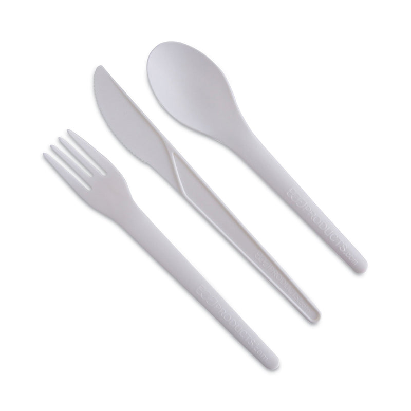 Eco-Products Plantware Compostable Cutlery, Spoon, 6", Pearl White, 50/Pack, 20 Pack/Carton