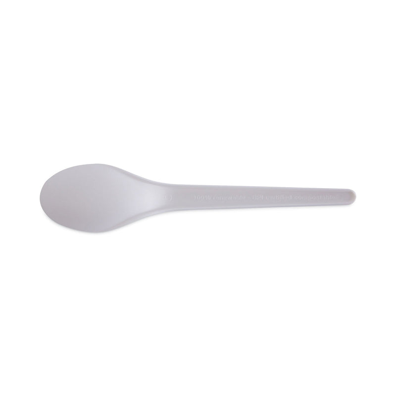 Eco-Products Plantware Compostable Cutlery, Spoon, 6", Pearl White, 50/Pack, 20 Pack/Carton