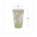 Eco-Products World Art Renewable and Compostable Hot Cups, 16 oz, Moss, 50/Pack