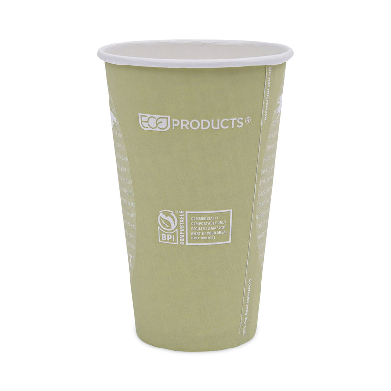 Eco-Products World Art Renewable and Compostable Hot Cups, 16 oz, Moss, 50/Pack