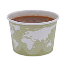 Eco-Products World Art Renewable and Compostable Food Container, 16 oz, 4.05 Diameter x 3 h, Seafoam, Paper, 25/Pack, 20 Packs/Carton